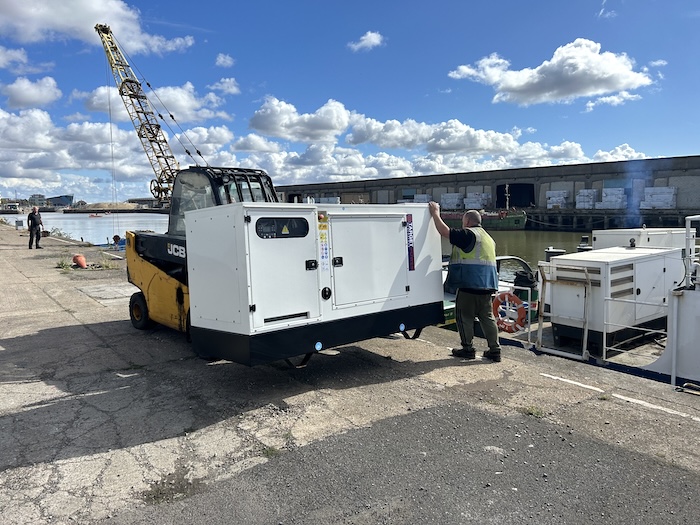 Rental diesel generator installation by Target Hire, providing efficient setup for temporary power needs