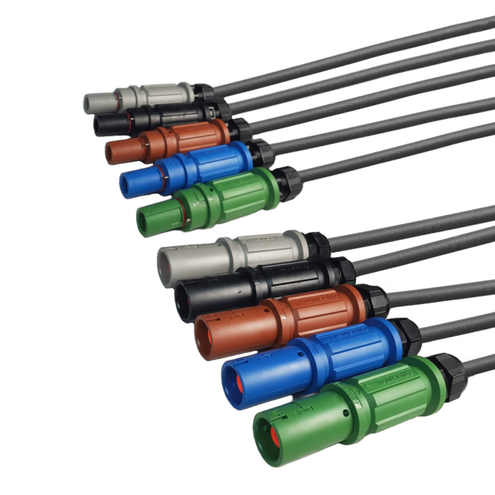 Powerlock plugs for generators by Target Hire, ensuring secure and high-current connections for industrial power needs